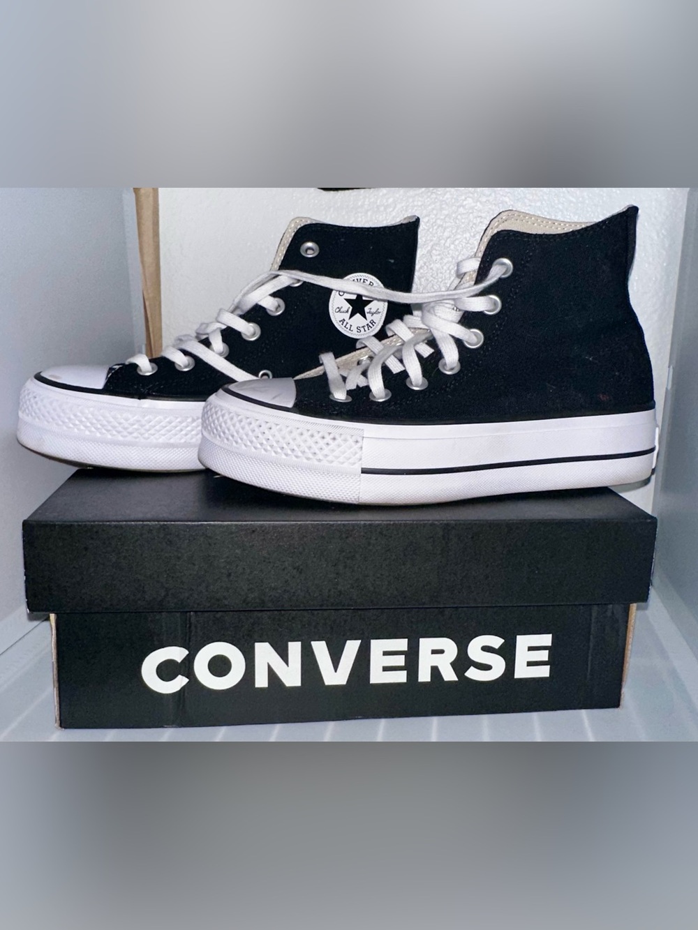 Converse Kids Black and White High Top Sneakers